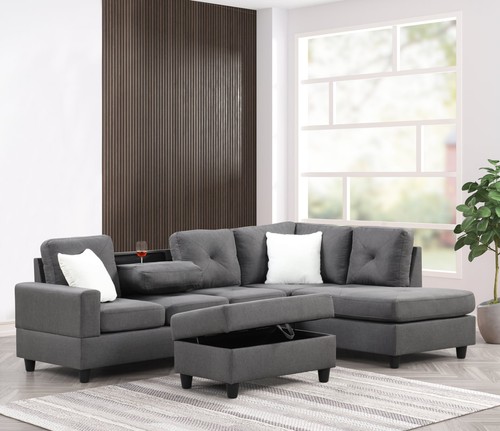 Modern charcoal shaped - modern, l-shaped