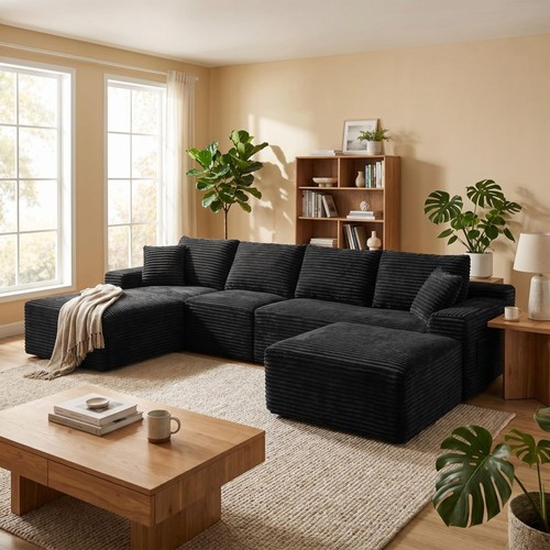 135 corduroy sectional sofa - 135.4",