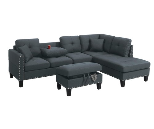 Poundex piece charcoal - 3-piece,